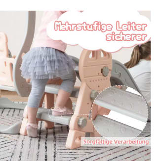 Tobogán Columpio 4 en 1 para niños con soporte de baloncesto escalera de escalada por solo 71,97€