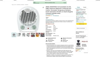 ARDES ARAM4F09G Termoventilador de Hilo SABO, Estufa de Calefacción 2 Potencias Eco/Confort, Termostato Temperatura Ambiente, Estufa Calentadora Portátil con Diseño Elegante Compacto Acabado Salvia por solo 10,83€