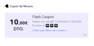 Miravia envío gratis y cupón de 10€ descuento + ofertas hasta 70%
