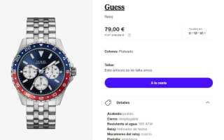 Reloj para Hombre Guess por 79€