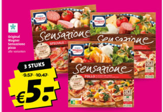 3 Wagner Sensazione pizza's voor €5 bij Boni
