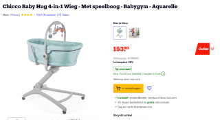 chicco Reisbed Baby Hug 4 in 1 Aquarelle voor €153,90 bij Bol.com