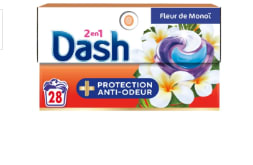 Capsules Lessive 2en1 au Fleur de Monoï DASH à 18,24€