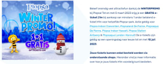 1+1 op tickets voor Plopsa