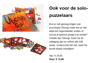 50% korting op alles van Ubongo bij White Goblin Games