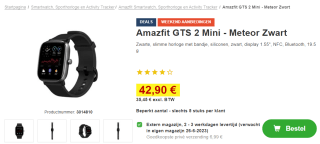 Amazfit GTS 2 mini Zwart voor €42,90 bij Proshop