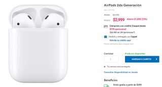 AirPods 2da Generación a $2,199 en Coppel