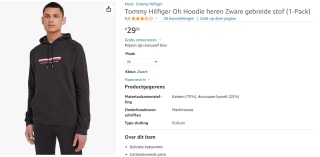 Tommy Hilfiger heren hoodie voor €29,95 bij Amazon