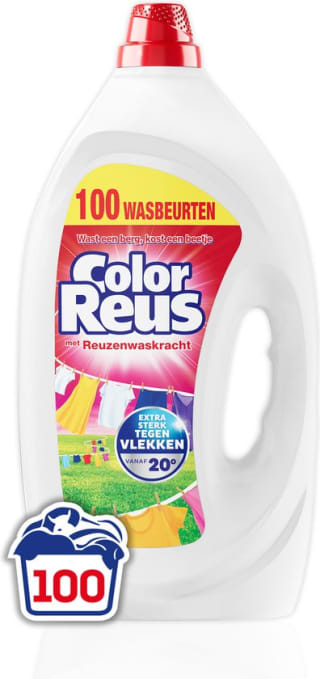 100 wasbeurten Color Reus Gel Vloeibaar Wasmiddel voor €11,99 bij Bol