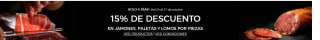 15% de regalo en jamones, paletas y lomos por piezas. Bonificación canjeable del 28 de octubre al 24 de noviembre en tu próxima compra superior a 40 €
