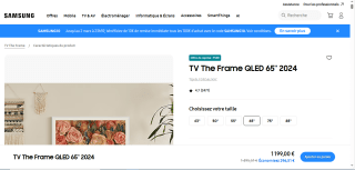 TV 65'' The Frame QLED à 1199€