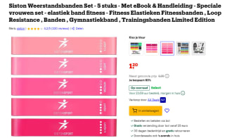 Siston weerstandsbanden set (5st) voor €1,20 bij Bol