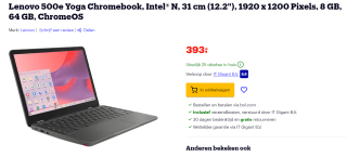 Lenovo 500e Yoga Chromebook Gen 4 (82W4000JMH) voor €393 bij Bol.com