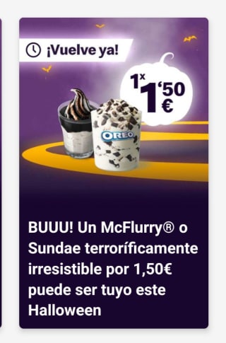 MCFlurrry o sundae por 1,50€