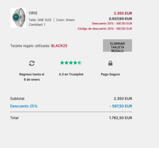 Reloj diver ORIS Aquis x Bracenet Automático 300m Caja de 43,5mm por 1.762,50€