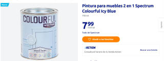Pintura para muebles 2 en 1 Spectrum Colourful Icy Blue 750 ml por 7,99€
