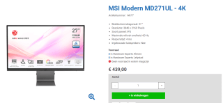 MSI Modern MD271UL Grijs voor €249,66 bij Galaxus