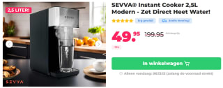 Sevva instant water cooker voor €49,95 bij Voordeelvanger