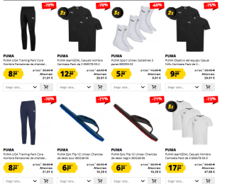 Puma Liquidación hasta 90% descuento en ropa y calzado