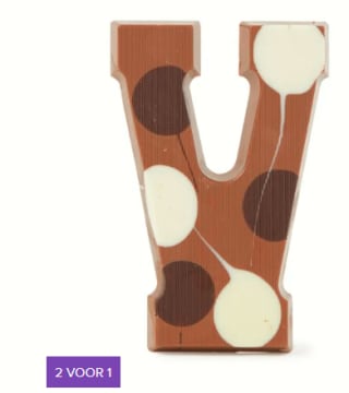 Alle chocolade letters 1+1 gratis bij de Bijenkorf
