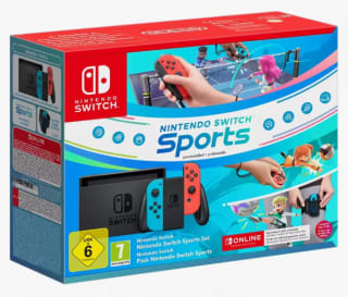 Consola Nintendo Switch + Videojuego Switch Sports + Cinta Pierna + Suscripción 3 Meses Online por 258€