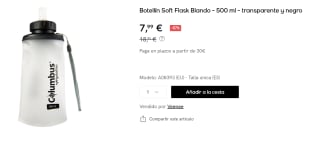 Botellín Soft Flask Blando - 500 ml Columbus por 7.99€