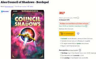 Ravensburger Council of Shadows Bordspel voor €31,12 bij Bol.com