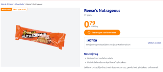 Reese's Nutrageous voor €0,79 bij de Action