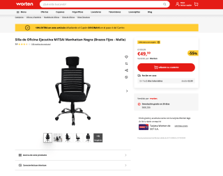 Silla de Oficina Ejecutiva MITSAI Manhattan por 44,99€