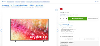 Samsung 75" Crystal UHD Smart TV DU7190 (2024) voor €779,81 bij Max ICT