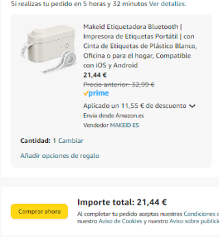 Makeid Etiquetadora Bluetooth Impresora por 21,44€