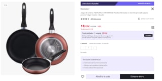 Juego de 3 sartenes de 16,20 y 24cm de aluminio prensado colección Paradise por 10.96€€