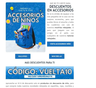 10% de descuento en productos para niños sin oferta