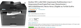 Imprimante laser Brother Multifonction 4 en 1 MFC-L2827DW + Toner TN2510 Noir à 162,49€