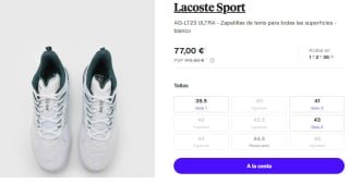 Zapatillas de Tenis para Mujer Lacoste Sport AG-LT23 ULTRA por 77€