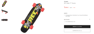 Mini skate 17'' Tijuana por 7,45€ más en descripción