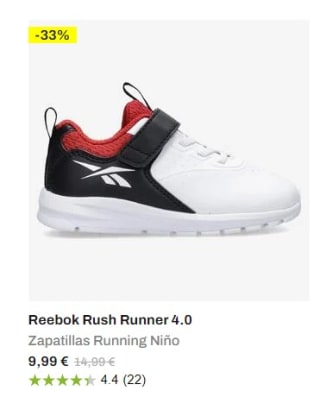 Recopilación marca reebok desde 5€ en Sprinter