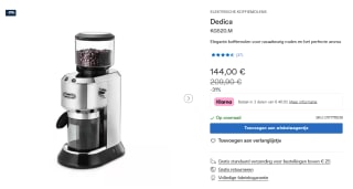 DeLonghi Dedica Koffiemolen KG520.M voor €144
