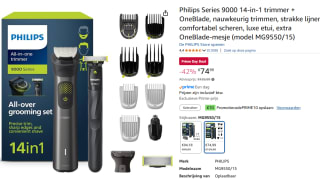 Philips Series 9000 14-in-1 trimmer + OneBlade voor €74,99 met Amazon prime