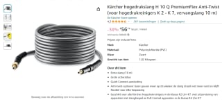 Kärcher hogedrukslang H 10 Q PremiumFlex 10m voor €56,14 bij Amazon