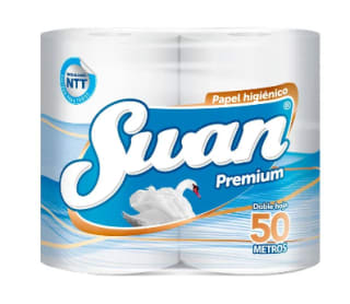 Papel higiénico Swan doble hoja de 50mt x 4 unidades por $1.599