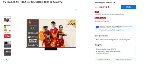 Televisor MiniLED 55" (139,7 cm) TCL 55C805, 4K UHD, Smart TV por 594.15€