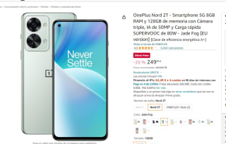 OnePlus Nord 2T 5G 8GB RAM/128GB por 249.99€