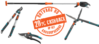 20% cashback korting op mechanisch snoeigereedschap van GARDENA