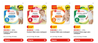 Diverse Kruidvat jumbopacks luiers en luierbroekjes 4 voor €45