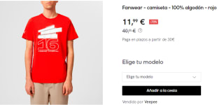 Camiseta para Hombre Ferrari Fanwear por 11.99€