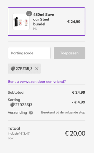 Air-Up 480ml Save our Steel bundel voor € 24,99 bij Air Up en €20 met de vriendencode