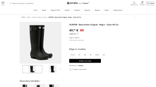 Bota Hunter Original negro caña 40 cm por 49,99€