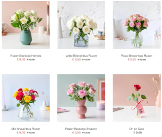 12 rozen voor €9,99 bij Bloompost
