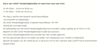 Bouw een LEGO® Moederdagfotolijst en neem hem mee naar huis!